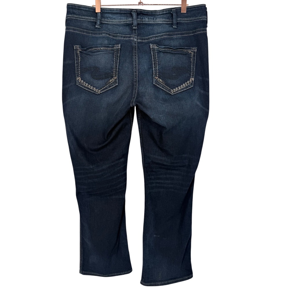 Silver Jeans Co Womens Suki Mid Rise Slim Bootcut Jeans Dark Wash Denim Size 18 - Picture 6 of 14